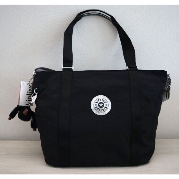 Kipling KIA3H3-3IV Women's Large Black Adara Crossbody Tote Bag - Picture 1 of 12